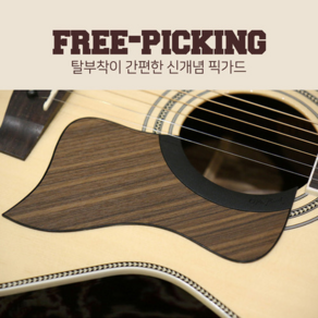 팀버드 프리피킹 FREE-PICKING 탈부착이 간편한 픽가드/피크가드(테일러 타입 옵션선택), 테일러형 톨토이즈, 1개