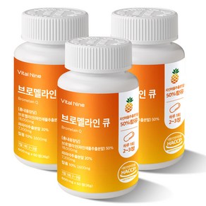 바이탈나인 브로멜라인 큐 600mg, 3개, 60정