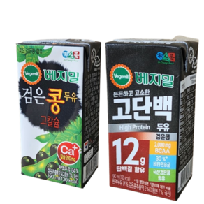 정식품 베지밀 혼합구성 고칼슘 고단백 검은콩 두유 32팩, 190ml