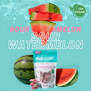 [스웨디시 젤리] CandyKittens 캔디키튼스 비건 젤리 사우어 워터멜론 54g, 1개, 54ml