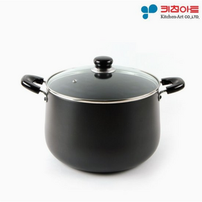 [기타브랜드] 키친아트 쥬노 블랙 경질냄비 깊은곰솥 22cm (EL1220), 깊은곰솥냄비 22cm 1개, 강화유리 1개, 상세 설명 참조, 1개