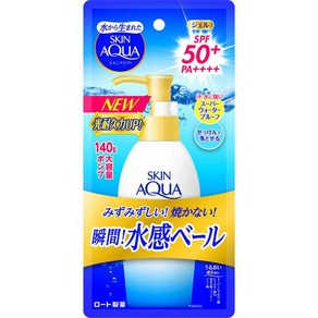 로토 제약 SKIN AQUA 스킨 아쿠아 슈퍼 모이스처 젤 대용량 펌프 140g [선크림 얼굴·바디용 SPF50+ PA+++], 단일, 1개