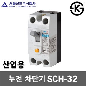 서울산전 누전 차단기 SCH-32 15A 20A 30A 2P 2.5kA 30AF ELB ELCB 누전용차단기 누전차단기 국산 배전반 배전함 분전반 분전함 가정용 산업용, 누전 SCH-32 20A, 1개