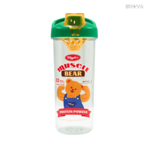 위글위글텀블러 곰돌이 손잡이 고리형 쉐이크 텀블러 700ml, Muscle Bea, 1개