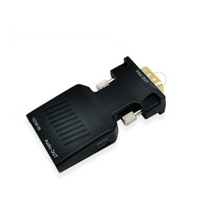 HDMI to VGA RGB 변환 젠더 영상 음성 컨버터 모니터, 블랙, 1개, 5cm