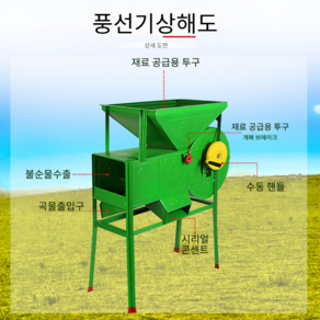 들깨 탈곡기 콩 옥수수 터는 기계 쌀 도정기 정선기 선별기 곡물, 1개