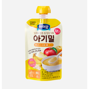 아이얌 아기밀 바나나사과배 퓨레, 100g, 10개