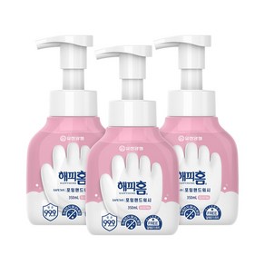 해피홈 세이프 365 포밍 핸드워시 핑크포레향 용기형, 350ml, 3개