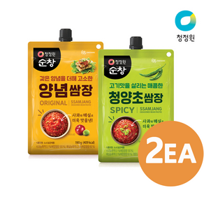 [골목마트] 청정원 순창 파우치 양념쌈장(190g)+청양초쌈장(190g), 1세트, 190g