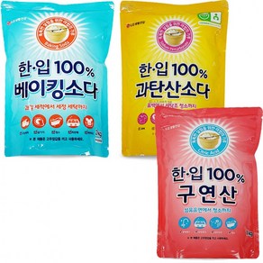 LG생활건강 한입100% 과탄산소다 구연산소다 베이킹소다 청소 세탁 살균 표백, 1개, 1kg