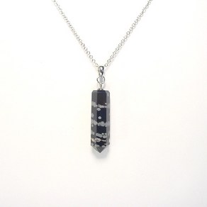 천연 설화석 옵시디안 목걸이 obsidian snowflake pendant