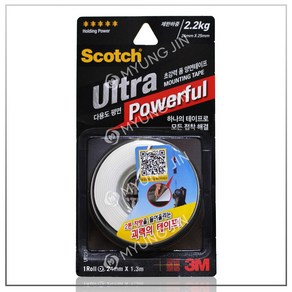 3M 초강력 폼 양면테이프 다용도 2.2kg (24mm*1.3m) UP213, 1개