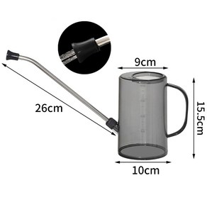 화분 미니 물조리개 다육이 물뿌리개 투명 1L 행잉화분거리, 그레이, 1개