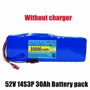 52V 14S3P 30Ah 30000mAh 18650 1000W 리튬 배터리 균형 자동차 전기 자전거 스쿠터 세발 충전기, [01] 52v30ah with chage, 1개