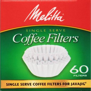 Melitta 멜리타 자바직 교체용 일회용 종이 커피 필터 화이트 60 카운트, 1개