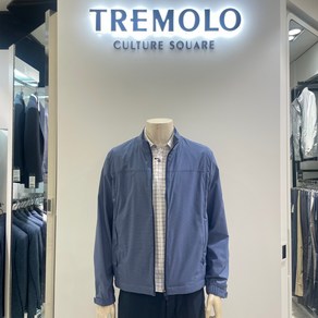 [이월 초특가 70%] 트레몰로 (주)세정 남성 여름 패턴감을 더한 블루 줄무늬 스포티 캐주얼 시원한 경량 점퍼 -7881 트레몰로7881
