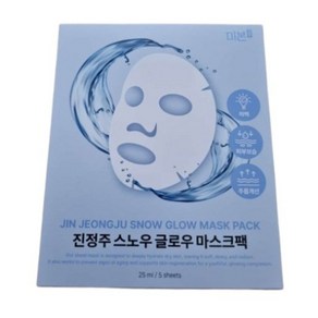 진정주 스노우 글로우 마스크팩 1박스(5팩) 자연발광 강력 미백폭탄 프랑스 정품 원료 보습 생기, 3개, 5개입