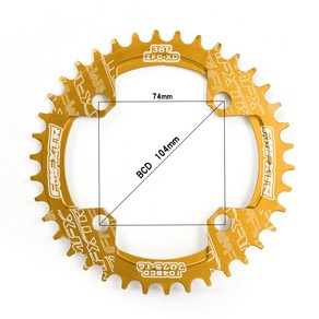 104BCD 라운드 좁은 와이드 체인 링 MTB 산악 자전거 32T 크랭크 셋 치아 플레이트 부품, 06 gold, 1개