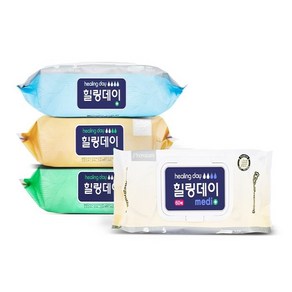 힐링데이 엠보싱 물티슈 60매 x 15팩 대형물티슈, 15세트, 60매입, 530g