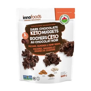 500G 이노푸드 오가닉 다크 초콜릿 케토 너겟 유기농 간식 Innofoods Oganic Dak Chocolate Keto Nuggets, 1개