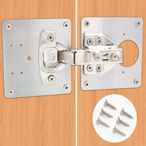 주방 싱크대 선반 찬장 가구 도어 문 경첩 힌지 수리 플레이트 금속 보강판, 도어 경첩 보강판, 1개