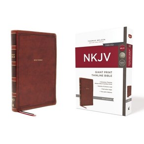 (영문도서) Nkjv Thinline Bible Giant Print Leathersoft Brown Red Letter Edition Comfort Print: Holy Bible... Imitation Leather