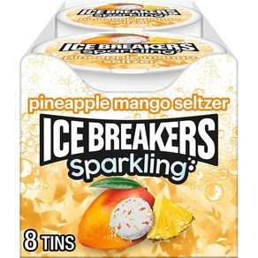 ICE BREAKERS 스파클링 파인애플 망고 셀처 무설탕 민트 틴 42.5g(1.5온스) (8개), 340g, 1개