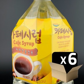 롯데 카페시럽 1.5L(6병/1박스), 6개, 1.5L