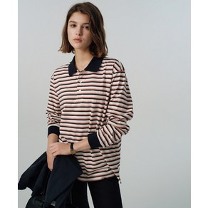 [매장정품] 던스트 DUNST 남녀공용 MULTI STRIPE COLLARED T-SHIRT_UDTS5A109_네이비