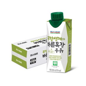 파스퇴르 무항생제 바른목장우유 250mL 20입, 20개