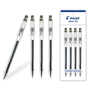 파이롯트 하이테크-C 0.3mm 흑/청/적 볼펜 세트, 0.3mm 블랙 4개 세트 색상