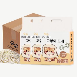 Dehigh 고양이 두부모래 2.0 가는입자 두부모래 카사바모래 블렌딩, 무향, 1개, 8.4kg