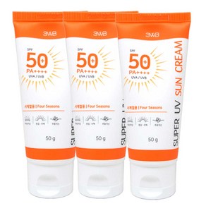 예쁜얼굴 슈퍼 UV 썬크림 SPF 50+ PA++++ 자외선차단 미백 톤업 주름개선 선크림, 50g, 3개