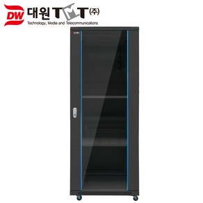 대원TMT 케이지너트 32U 허브랙 H1600xD800xW600 블랙 DW-H1600B 선반 2개 멀티탭 6구 1개 120mm 대형쿨러 2개 고강도 강화유리