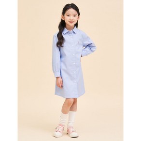 BEANPOLE KIDS 옥스포드 신학기 셔츠형 원피스&헤어슈슈 세트 스카이 블루 BI4171G02Q 마감임박!!!, 하늘색, 160, 하늘색