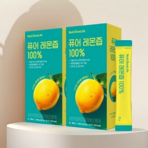 뉴트리원 퓨어 레몬즙 스틱형 100% 유기농 레몬 착즙 레몬수 원액 물 0% 과채주스, 20ml, 28개