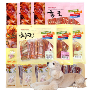 [루빈스] 홈쿡 맛있는 강아지 간식 육포 사시미 껌말이, 오도독 미니 닭갈비, 400g, 5개
