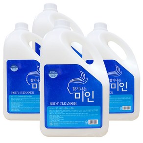 향기나는미인 대용량 바디워시 화이트 4000ml, 4개, 4L