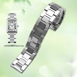 까르띠에 호환 시계줄 시계 스트랩 20mm Fine Stainless Steel High Quality Watchband fo Tank Solo 산토스 Bacelets