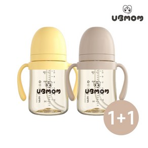 유비맘 PPSU 역류방지 유아 빨대컵 200ml 1+1, 딸기/바나나, 1개