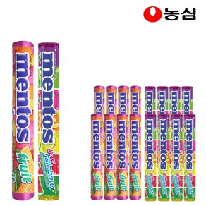 멘토스 혼합 레인보우&푸르티향 37.5g x 각8개(총16개) 과일혼합맛 츄잉캔디 소프트캔디 어린이간식 사무실간식 최애간식 과일맛캔디 사탕, 1개