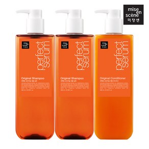 [신라쇼 ONLY]미쟝센 퍼펙트 오리지널 세럼 샴푸 680ml*2+컨디셔너 680ML, 680ml