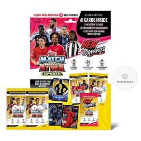 Match Attax Topps 24/25 업데이트 메가 멀티팩 #1 - 새로운 축구 카드 2024-2025 번들 Topps 축구 카드 포함 프리미어 리그 축구 카드 해센셜, Match Attax Topps 24/25 업데이트 메