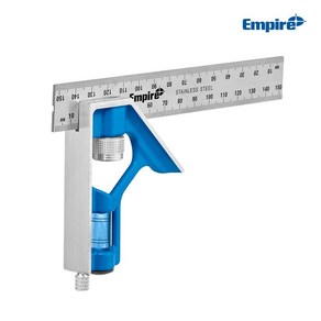 엠파이어 15CM TRUE BLUE 콤비네이션 스퀘어 E255M 목공 이동식 스퀘어 수평자 직각자 각도자 측정, 1개