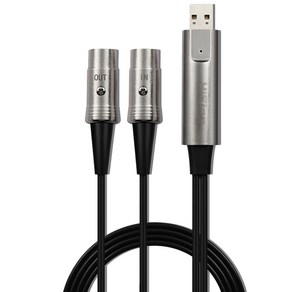 USB IN-OUT MIDI 케이블 One in One Out 인터페이스 5 핀 라인 변환기 PC-음악 키보드 어댑터 코드, 1세트, 검은색