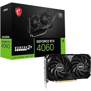 MSI 지포스 RTX 4060 벤투스 2X 블랙 OC D6 8GB 그래픽카드 (정품)