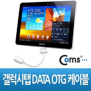 Coms 구형 갤럭시탭 갤탭 DATA OTG 케이블 GalaxyTab 10.1/8.9용 블랙/화이트/30핀 BE820, 1개, 상세 설명 참조