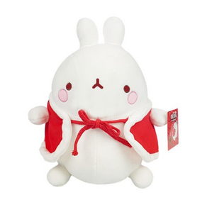 몰랑몰랑 귀여운 MOLANG 몰랑이 산타 봉제 인형, 1개, 혼합색상, 30cm