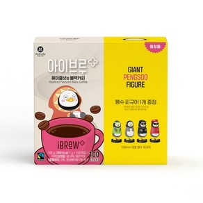 공정무역 아이브루 플러스 헤이즐넛향 100개입+펭수피규어, 100g, 1개