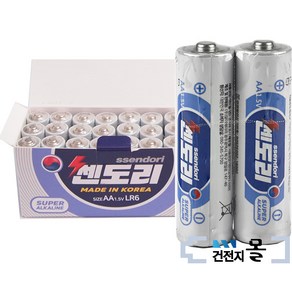 국산 쎈도리 알카라인 건전지 AA 2 x 12팩(24알) 1.5V LR6 벌크, 2개입, 12개